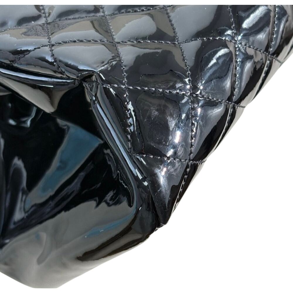 Chanel Black Quilted Patent Leather XL Just Mademoiselle Pristine - Picture 10 of 16
